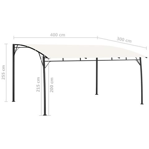 Tenda Parasole Da Giardino 4x3x2,25 M Crema - Foto 2