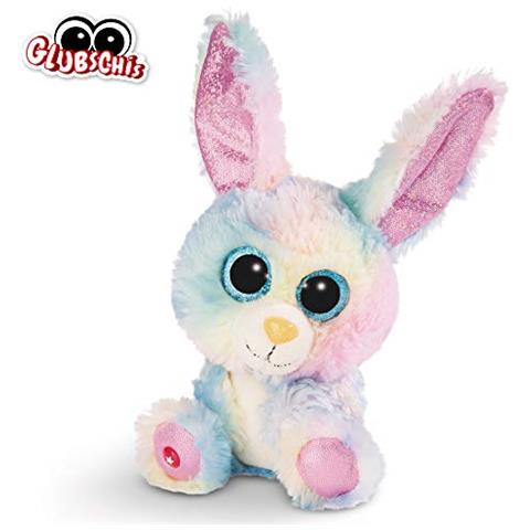 Glubschis Coniglio Rainbow Candy 15 Cm, Peluche Con Grandi Occhi Glitterati, Multicolore, 45561 - Foto 1