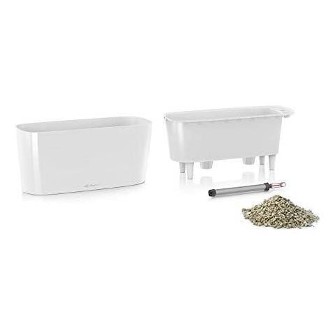 Delta 10 Auto Watering Planter Piccolo Fiore Vaso Da Fiori Coperta Planter Tabella Senza Drenaggio Foro Con Substrato Per Piante Poly Resina H13 L30 W11 Cm Antracite Metallizzato - Foto 2