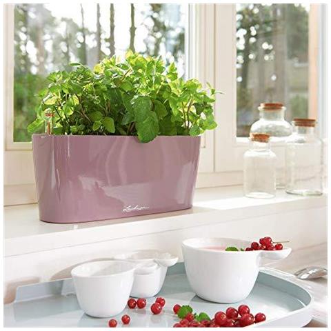 Delta 10 Auto Watering Planter Piccolo Fiore Vaso Da Fiori Coperta Planter Tabella Senza Drenaggio Foro Con Substrato Per Piante Poly Resina H13 L30 W11 Cm Antracite Metallizzato - Foto 4