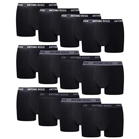 Fm Di Londra Antonio Rossi Uomo Equipaggiata Boxer Pantaloni A Vita Bassa (confezione Da 12) Nero 01 Piccolo (dimensione S) - Foto 1