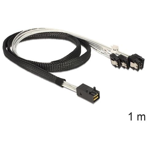 83393, 1 x Mini SAS HD x 4 SFF 8643, 4 x SATA 7p, Nero, Argento - Foto 1