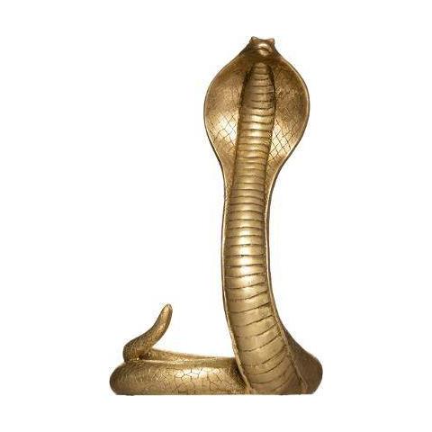 Figura Decorativa In Poliresina Cobra, Oro, 36 Cm - Foto 3
