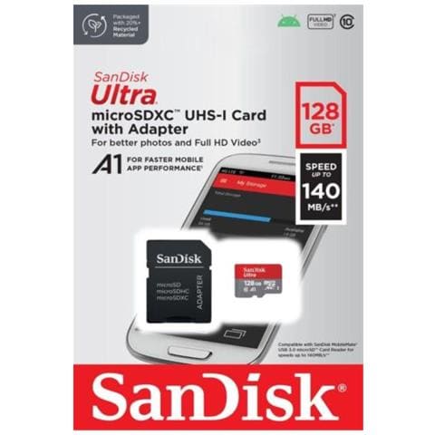 MicroSD da 128 GB Velocità UHS-I di Classe 10 fino a 140 MB/s in lettura + Adattore SD - Foto 3