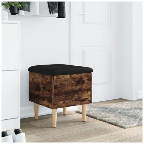 Panca Portaoggetti Rovere Fumo 42x42x46 Cm Legno Multistrato - Foto 3