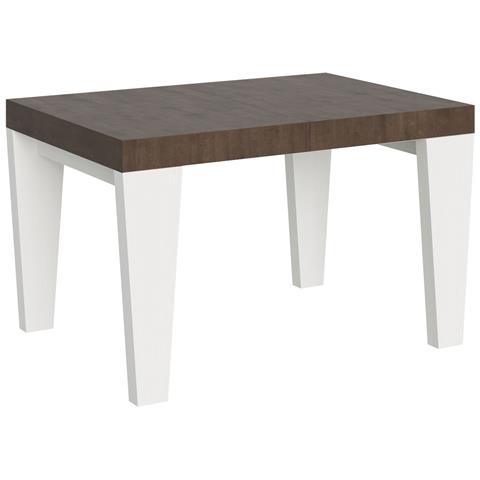 Tavolo Allungabile 90x130/234 Cm Spimbo Mix Piano Bianco Frassino - Gambe Noce - Noce /bianco Frassino - Foto 5