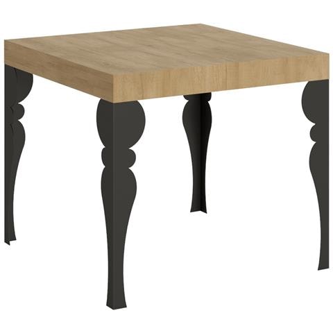Tavolo Allungabile 90x90/246 Cm Paxon Telaio Antracite - Quercia Natura - Foto 5