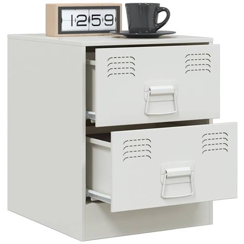 Comodino Bianco 34,5x39x44 cm in Acciaio - Foto 2