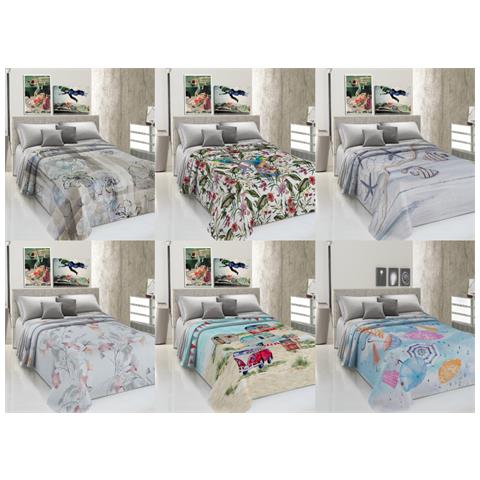 Lenzuolo Copriletto Estivo Stampa Digitale 100% Cotone Made Italy Vari Disegni Singolo Furgoncini - Foto 2