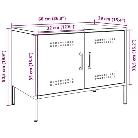 Mobile Tv Rosa 68x39x50,5 Cm In Acciaio - Foto 2