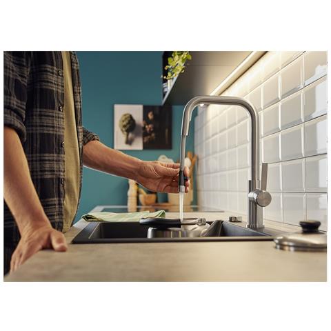 Miscelatore Lavello Con Doccetta In Acciaio Inox Satinato - 526614 - Foto 4