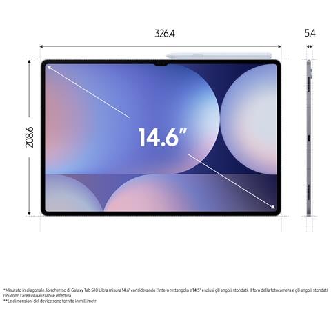 Galaxy Tab S10 Ultra Wi-Fi (2024) 512GB 12GB Ram Display 14.6" Dynamic AMOLED 2X, 11200 mAh, Android 14, IP68, Moonstone Gray Italia - Foto 7