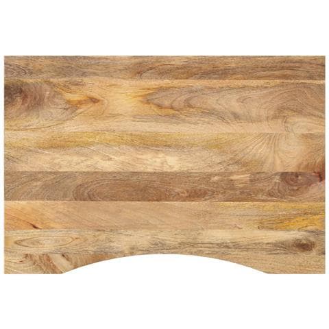 Piano Scrivania Con Curva 100x50x2,5cm Massello Grezzo Di Mango - Foto 1