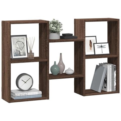 Mensola A Muro Rovere Marrone 96x18x60 Cm In Truciolato - Foto 3