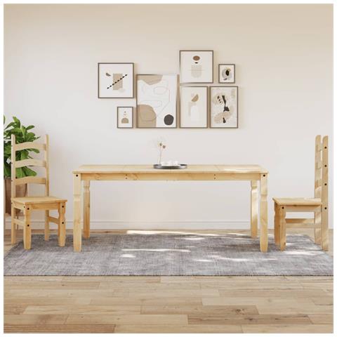 Tavolo Da Pranzo Corona 180x90x75 Cm In Legno Massello Di Pino - Foto 3