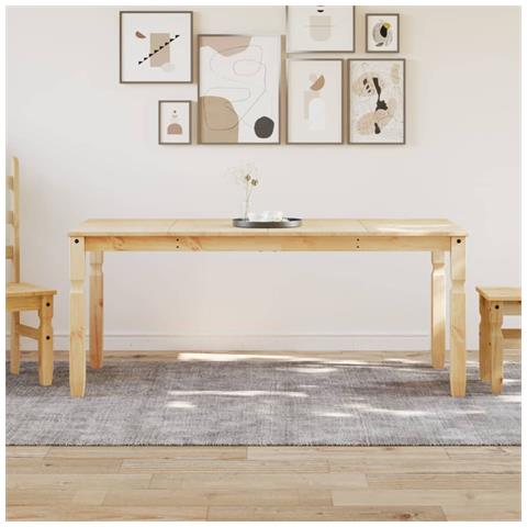 Tavolo Da Pranzo Corona 180x90x75 Cm In Legno Massello Di Pino - Foto 1