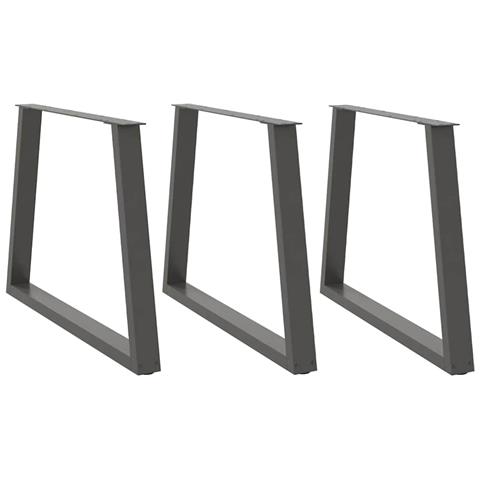 Gambe Tavolo Pranzo A V 3 Pz Antracite 100x(72-73,3)cm Acciaio - Foto 1