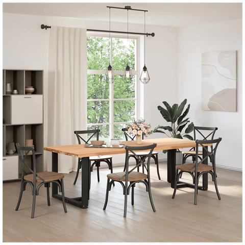 Gambe Tavolo Pranzo A Forma T 2pz Nero 90x35x(72-73)cm Acciaio - Foto 2