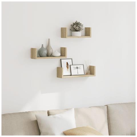 Mensole A Muro 3 Pz Rovere Sonoma In Truciolato - Foto 1