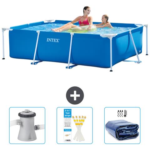 Piscina Fuori Terra - Rettangolo - 220x150x60 Cm - Blu - Include Accessori Coordinati Cb74 - Foto 1