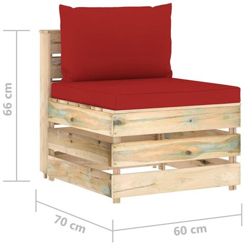 Lusso Casadino -  Divano Centrale Modulare Con Cuscini In Legno Impregnato Verde - Foto 6