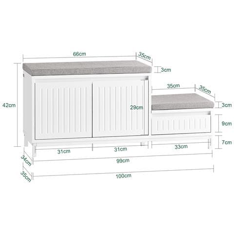 Scarpiera 100x35x42cm Fsr172-w - Foto 2