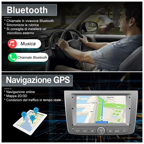 Autoradio Per Alfa Romeo Mito (2008-2019) Android 13 Car Radio (2+64gb) Con Carplay Android Auto Gps Bt Comandi Al Volante Fm Rds + Fotocamera Posteriore - Foto 2