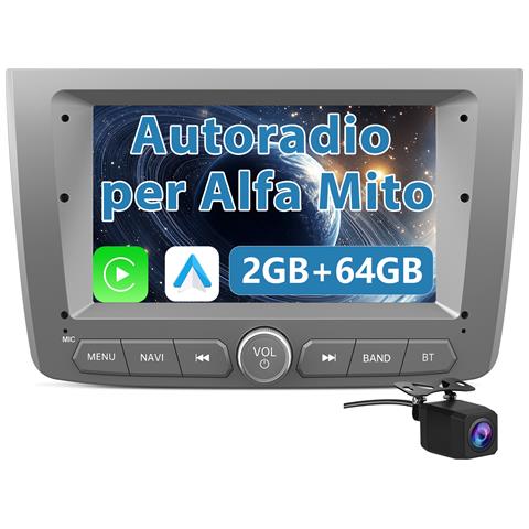 Autoradio Per Alfa Romeo Mito (2008-2019) Android 13 Car Radio (2+64gb) Con Carplay Android Auto Gps Bt Comandi Al Volante Fm Rds + Fotocamera Posteriore - Foto 1