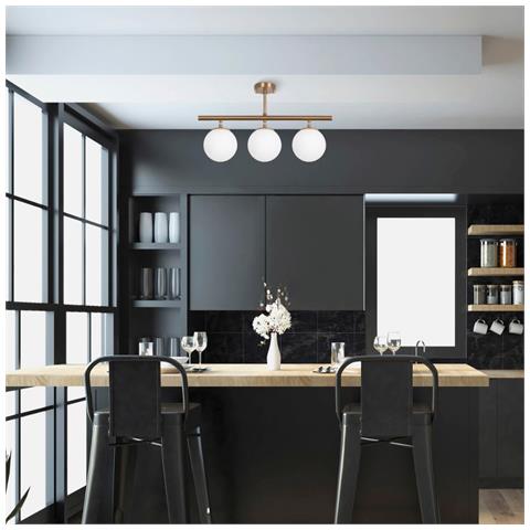 Ambre Plafoniera Vintage - 3 Lampade - Foto 7