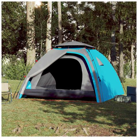 Tenda a Cupola da Campeggio 4 Persone Blu a Rilascio Rapido - Foto 2