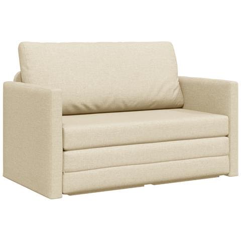 Divano Letto 2-in-1 Panna 124x71x78 cm Tessuto - Foto 1