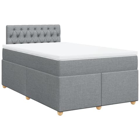 Giroletto a Molle con Materasso Grigio Chiaro 120x200cm Tessuto - Foto 1