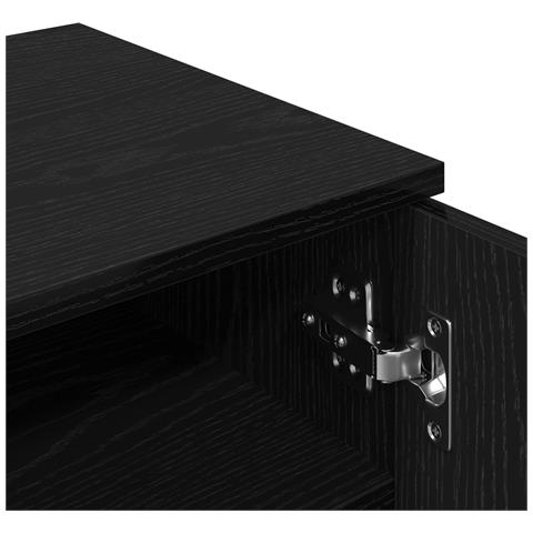 Armadio per scarpe  Nero Rovere 29,5x35x100,5 cm in Legno Ingengerizzato - Foto 9