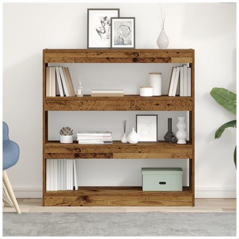 Mobile Libreria/Divisore - Legno rustico - 100x30x103cm - Legno ingegnerizzato - Foto 2
