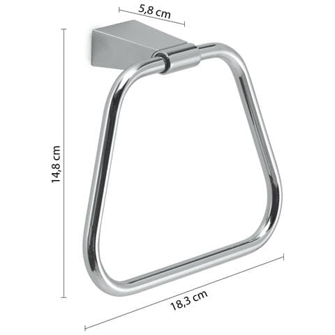 Portasalviette Ad Anello Da Muro In Acciaio Inox E Cromall Tn70 Serie Tonale Cromato - Foto 2