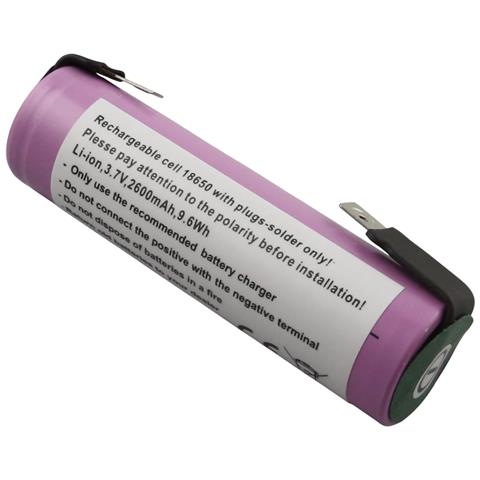 Batteria 18650 Li-ion 3,7v 2600mah 9,6wh Con Saldatura Flats - Foto 1