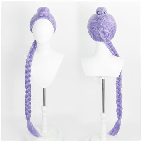 Parrucca Cosplay Viola: Capelli Sintetici Termoresistenti Per Giochi Di Ruolo Anime E Feste - Foto 2