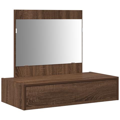 Tavolo da toeletta appendibile in rovere marrone 83x40x70 cm - Foto 1