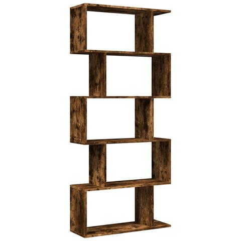 Libreria 5 Ripiani Rovere Fumo 70x24x161 cm in Truciolato - Foto 1