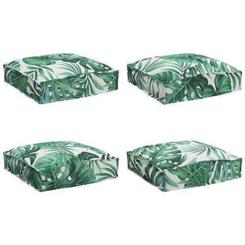 Cuscino per seduta pallet 4 pcs Motivo a foglia 40 x 40 x 8 cm - Foto 1