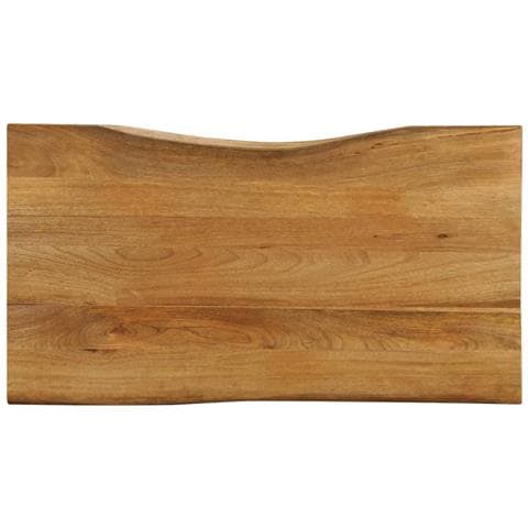 Piano Tavolo 110x60x3,8 cm Bordi Vivi in Legno Massello Mango - Foto 1
