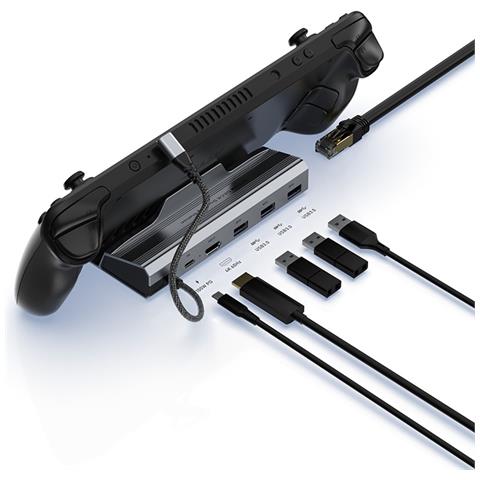 Docking Station 6-in-1 In Lega Di Alluminio Compatibile Con Steam Deck E Console Di Gioco Portatili Asus - Foto 6