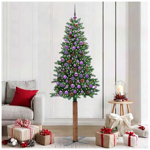 Albero di Natale snodato con 300 LED con supporto Verde 210 cm - Foto 2