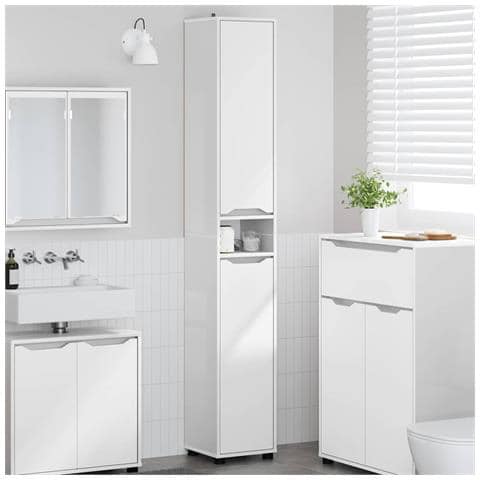 Mobile da Bagno con porta Bianco Lucido 30,5 x 30 x 195 cm - Foto 2