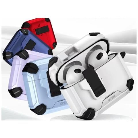 Custodia Magnetica Blu Per Airpods 4: Cover Protettiva In Tpu Pc Con Supporto, Compatibile Con Magsafe - Foto 2