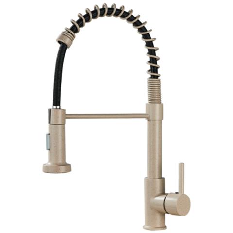 Rubinetto per lavello da cucina, Blackswan, tipo M108 con 2 modalità, modello beige con puntini neri, misura 44 cm - Foto 1