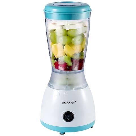 Mini-frullatore 500ml 300w Multifunzione Con Lame Inox, Bianco / Blu - Foto 1