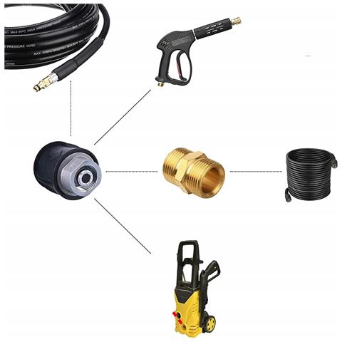 Adattatore Per Tubo E Accessori - Compatibile Con Nilfisk, Stihl, Husqvarna | Pressione Max 160 Bar, Temperatura Max 60°c | Connessione M22x1,5 - Foto 2