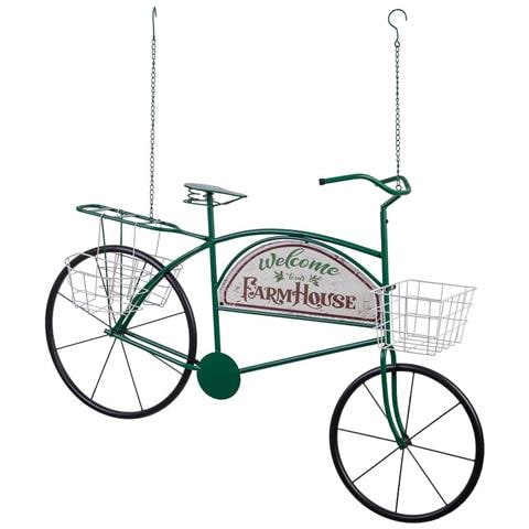 Bicicletta Decorativa In Metallo Con Due Cestini 134x32x85h Cm - Foto 1