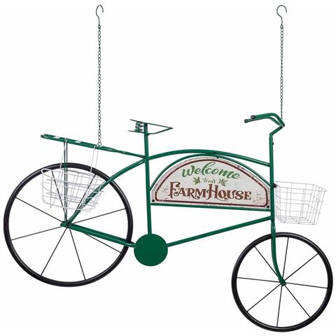 Bicicletta Decorativa In Metallo Con Due Cestini 134x32x85h Cm - Foto 2